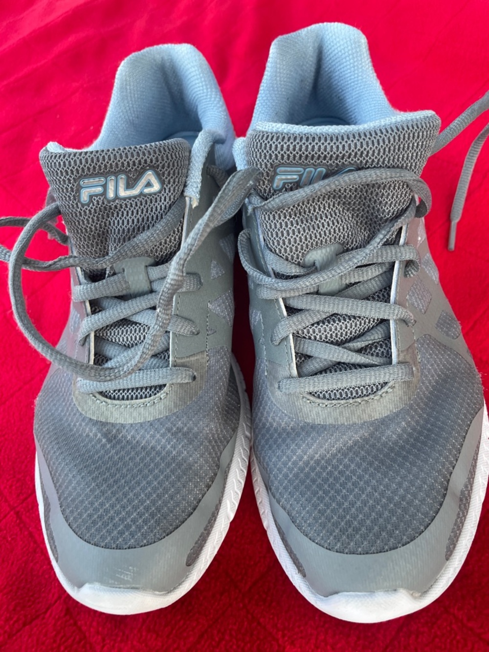 Fila Gray Mesh Lace-Up Athletic  Sneakers women’s size 9